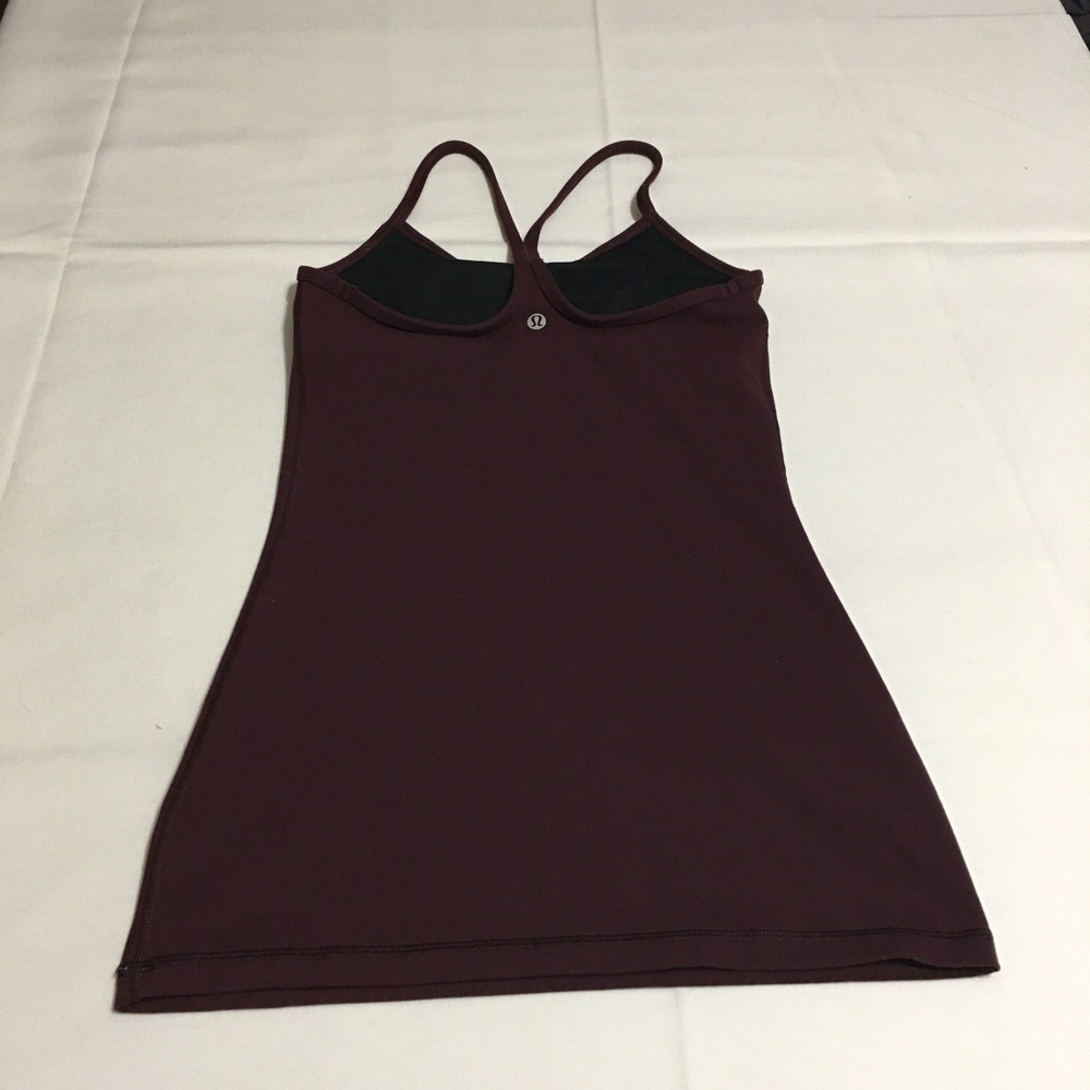 Lululemon Power Y Tank Top Womens 4 Maroon Strappy Racerback Activewear